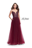 Picture of: A-line Dress with Rhinestones and Tulle Skirt in Garnet, Style: 25636, Main Picture