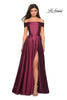 Picture of: Long Off The Shoulder Gown with Pockets in Garnet, Style: 27005, Main Picture
