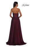 Picture of: Chiffon Gown with High Slit and Strapless Lace Top in Garnet, Style: 32804, Detail Picture 9