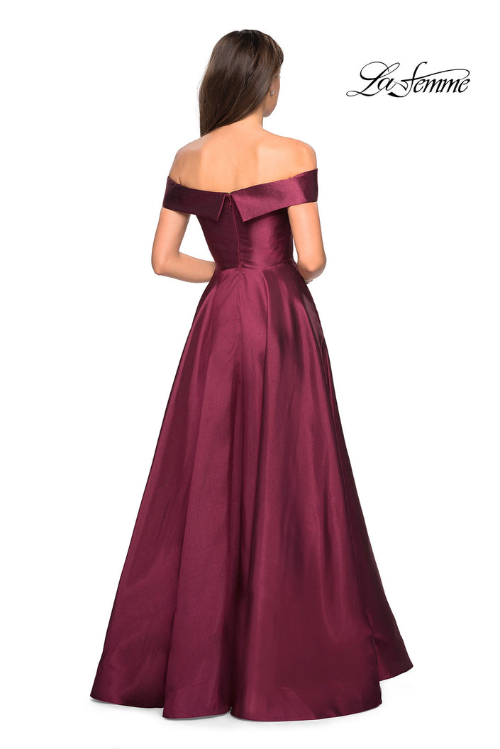 Picture of: Long Off The Shoulder Gown with Pockets in Gernet, Style: 27005, Back Picture