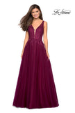 Picture of: A-Line Prom Dress with Rhinestones and Deep V Back in Garnet, Style: 27688, Detail Picture 1