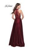 Picture of: Long Prom Dress with Satin A-line Skirt and Beading in Garnet, Style: 25617, Detail Picture 2
