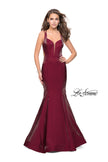 Picture of: Form Fitting Mermaid Prom Dress with Side Cut Outs in Garnet, Style: 25813, Detail Picture 3