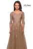 Picture of: A-line Gold Evening Gown with V Neckline in Gold, Main Picture