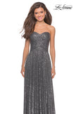 Picture of: Long Sequined Dress with Sweetheart Neckline in Gunmetal, Style: 27879, Detail Picture 3