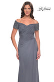 Picture of: Net Jersey Long Gown with Exquisite Beaded Design in Hunter Green, Style: 30057, Detail Picture 12