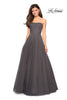 Picture of: Strapless Fully Rhinestone A-Line Prom Dress in Gunmetal, Style: 27630, Detail Picture 1