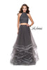 Picture of: Two Piece Prom Gown with Ruffle Tulle Skirt and Beading in Gunmetal, Style: 26077, Detail Picture 3