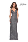 Picture of: Floor Length Ruched Fully sequin Prom Dress in Gunmetal, Style: 27234, Detail Picture 3