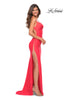 Picture of: Trendy Neon Prom Dress with High Side Slit in Hot Coral, Main Picture