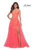 Picture of: Tulle Prom Dress with Lace Detail in Hot Coral in Orange, Style: 30637, Main Picture