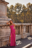 Picture of: Rhinestone Embellished Jersey Gown with Square Neckline in Hot Fuchsia, Style: 32058, Detail Picture 1