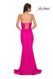 Picture of: Simple Jersey Mermaid Prom Dress with Sweetheart Neckline in Hot Fuchsia, Style 32872, Detail Picture 10