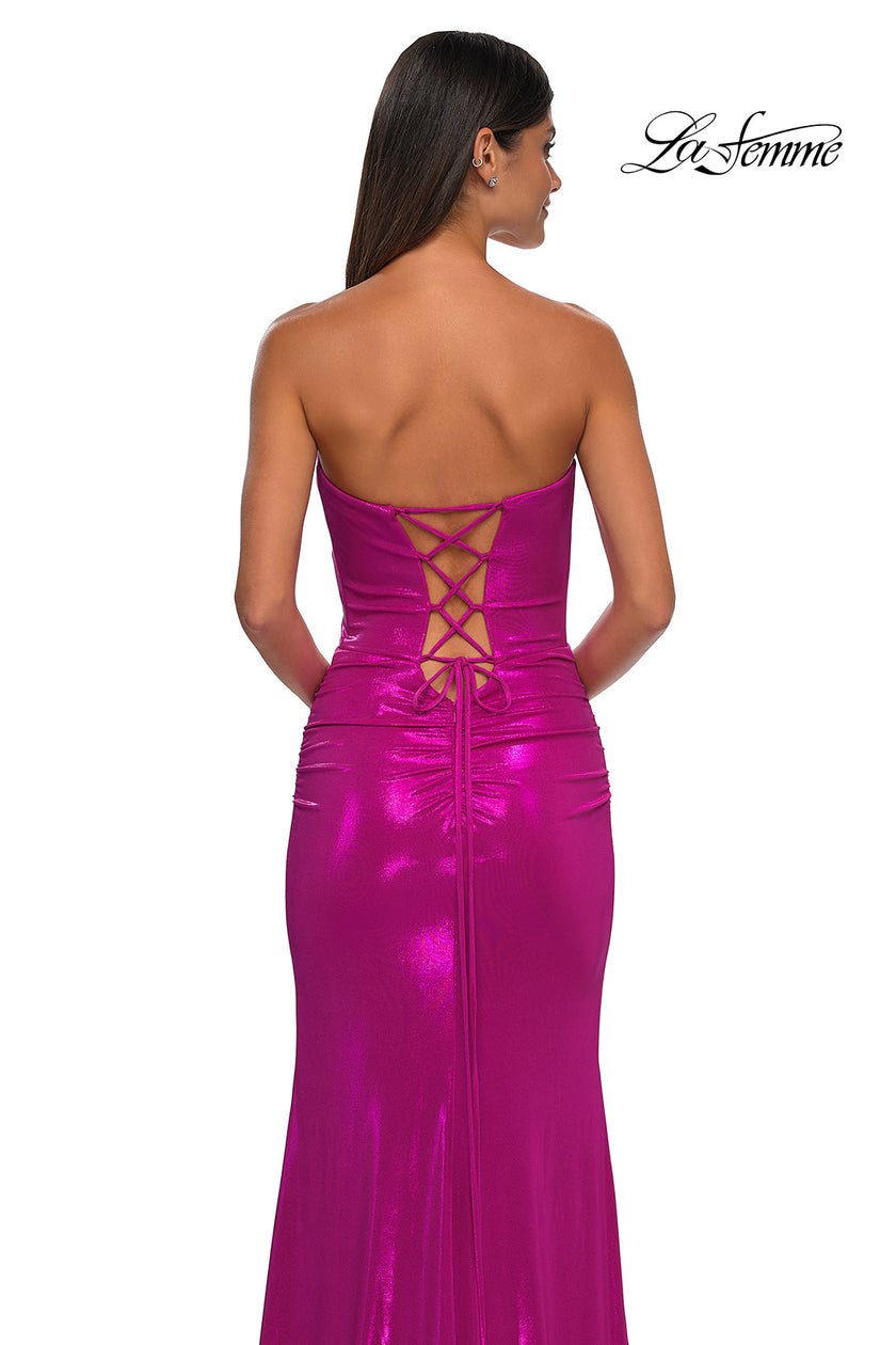 Picture of: Stunning Metallic Prom Dress with Sweetheart Neckline in Hot Pink, Style: 32757, Detail Picture 14