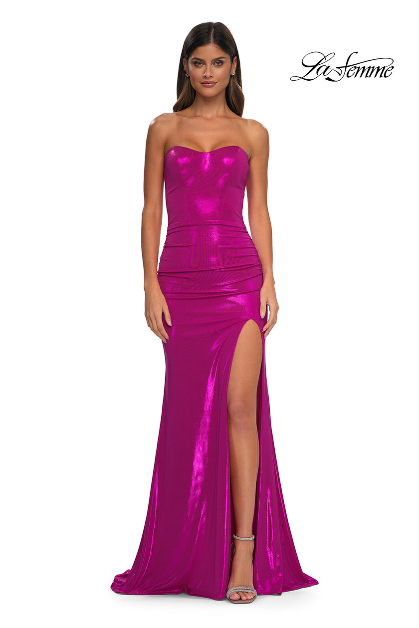 Picture of: Stunning Metallic Prom Dress with Sweetheart Neckline in Hot Pink, Style: 32757, Detail Picture 3