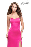 Picture of: Long Strapless Form Fitting Dress with Beaded Straps in Hot Pink, Style: 26253, Detail Picture 3