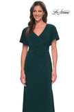 Picture of: Chic Jersey Dress with V Neck and Loose Sleeves in Hunter Green, Style: 29997, Detail Picture 9