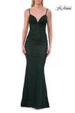 Picture of: Lace Fitted Gown with Ruched Bodice and Sheer Back in Hunter Green, Style: 33443, Detail Picture 18