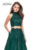 Picture of: Long Lace A-line Two Piece Prom Dress with Cut Outs in Hunter Green, Style: 26103, Detail Picture 4