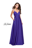 Picture of: Satin A-line Prom Dress with Beading and an Open Back in Indigo, Style: 25611, Main Picture