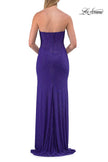 Picture of: Strapless Rhinestone Corset Gown with Sweetheart Neckline and High Slit in Indigo, Style: 33304, Detail Picture 14