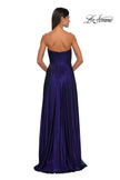 Picture of: Strapless Metallic Prom Dress with Knot Detail in Indigo , Style: 33047, Detail Picture 4