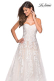 Picture of: Strapless Tulle Prom Dress with Lace Appliques in Ivory Nude, Style: 27269, Detail Picture 6