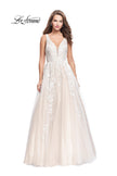 Picture of: A-line Tulle Prom Dress with Floral Lace Applique in Ivory, Style: 26353, Main Picture