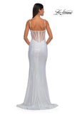 Picture of: Gorgeous Metallic Prom Dress with Ruching and Illusion Back in Ivory, Style: 33034, Detail Picture 8