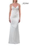 Picture of: Satin Gown with Cowl Neck and Open Back in Ivory, Style: 33193, Detail Picture 13