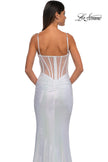 Picture of: Gorgeous Metallic Prom Dress with Ruching and Illusion Back in Ivory, Style: 33034, Detail Picture 14