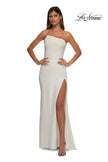 Picture of: Chic Jersey Dress with Asymmetrical Neckline and Sheer Back in Ivory, Style: 32849, Detail Picture 15