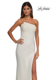 Picture of: Chic Jersey Dress with Asymmetrical Neckline and Sheer Back in Ivory, Style: 32849, Detail Picture 17