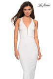 Picture of: Body Forming Dress with Exposed Zipper and Slit in Ivory, Style: 27637, Detail Picture 1