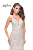 Picture of: Long Polka Dot Tulle Dress with Lace and Beading in Ivory, Style: 25961, Detail Picture 3