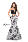 Picture of: Floral Two Piece Prom Gown with Strappy Back in Ivory Multi, Style: 25756, Main Picture