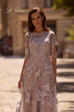 Picture of: Cap Sleeve Long Evening Gown with Lace Detailing, Style: 27854, Detail Picture 1
