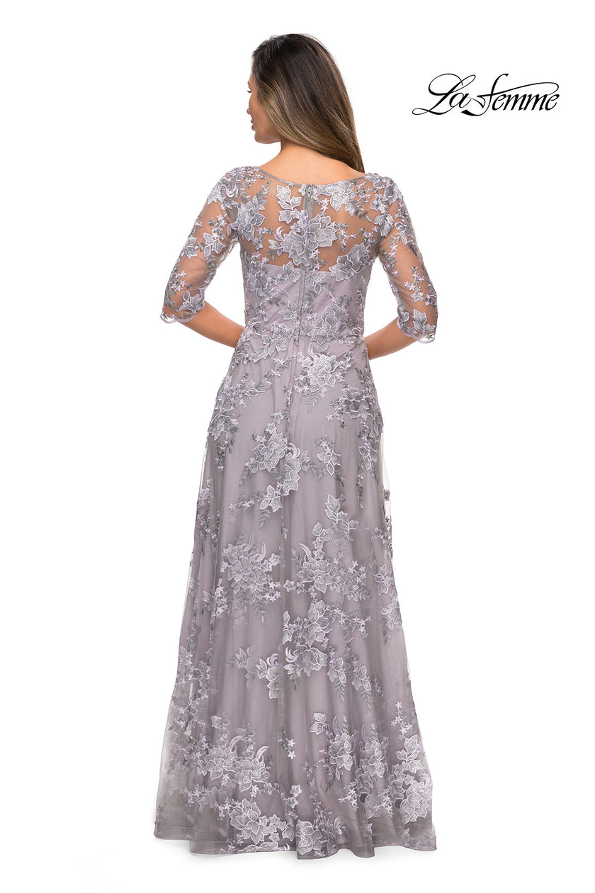 Picture of: Cap Sleeve Long Evening Gown with Lace Detailing, Style: 27854, Detail Picture 4