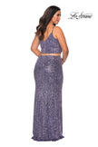 Picture of: Two Piece Long Sequin Plus Size Prom Dress in Lavender, Style: 29026, Back Picture