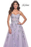 Picture of: A-Line Tulle Prom Dress with Two Tone Beautiful Lace Applique in Lavender, Style: 32221, Main Picture