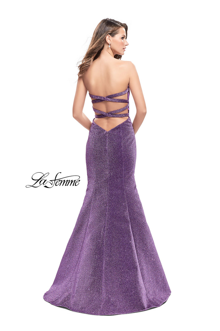 Picture of: Form Fitting Mermaid Prom Dress with Open Back in Lavender, Style: 25811, Back Picture