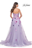Picture of: Strapless A-Line Gown with Multi Color Sequin Lace Detail in Lavender, Style: 32156, Back Picture