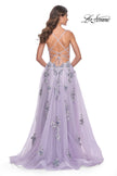 Picture of: A-Line Tulle Prom Dress with Two Tone Beautiful Lace Applique in Lavender, Style: 32221, Back Picture