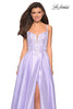 Picture of: Long Ball Gown with Lace and Rhinestone Bodice in Lavender, Style: 27528, Detail Picture 1