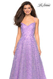 Picture of: Sweetheart Sequin Dress with Criss Cross Straps in Lavender, Style: 27541, Detail Picture 1