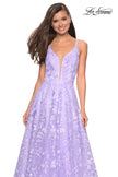 Picture of: Pastel A-Line Floral Prom Dress with Strappy Back in Lavender, Style: 27759, Detail Picture 1