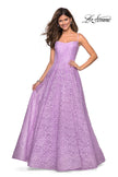 Picture of: Long Lace Organza Sweetheart Neckline Gown in Lavender, Style: 27190, Detail Picture 2