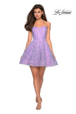 Picture of: Short Prom Dress with Sequins and A-Line Skirt in Lavender, Style: 27517, Detail Picture 3