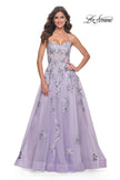 Picture of: A-Line Tulle Prom Dress with Two Tone Beautiful Lace Applique in Lavender, Style: 32221, Detail Picture 3