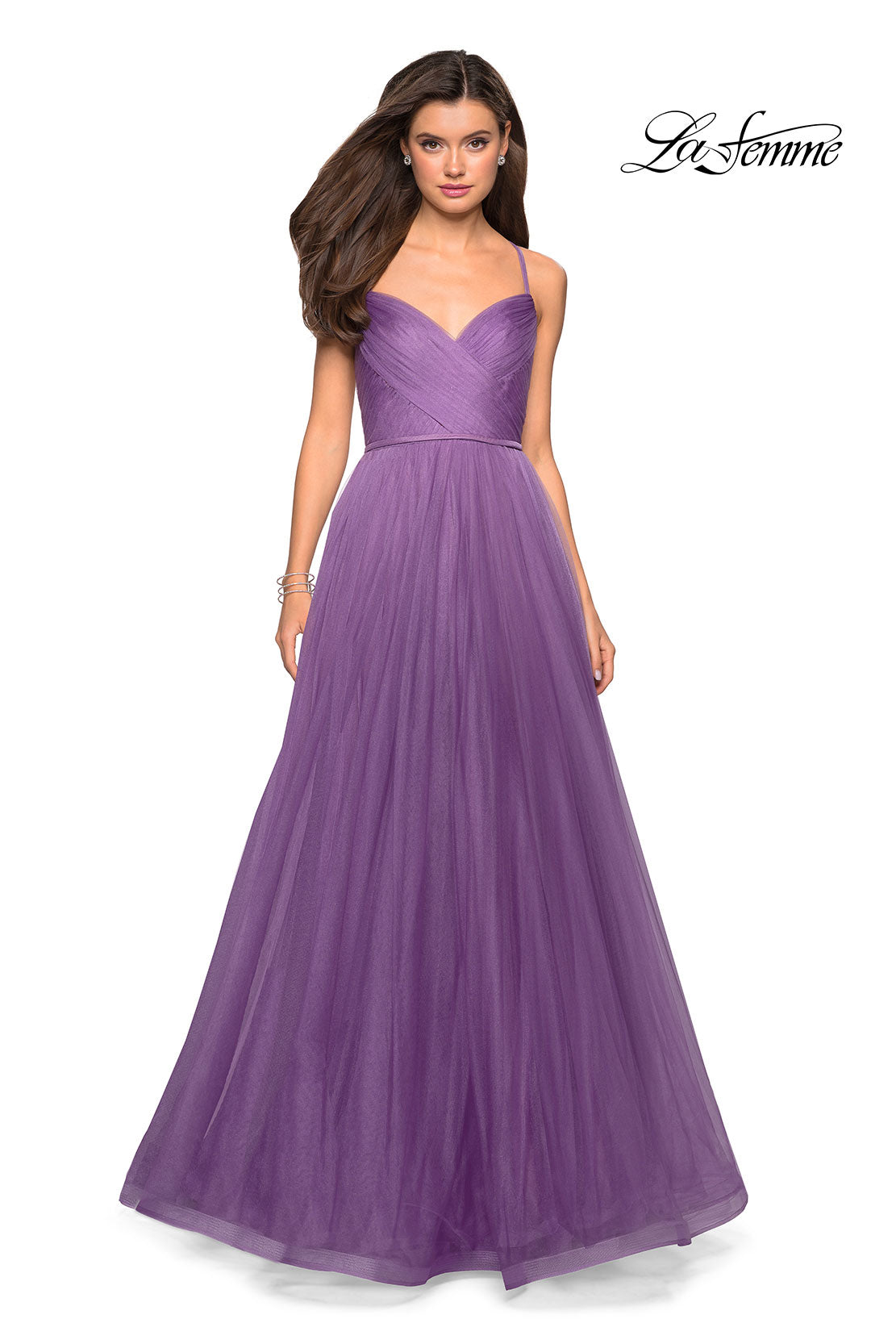 Picture of: Simple Tulle Prom Dress with Sweetheart Neckline in Lavender, Style: 27535, Detail Picture 4